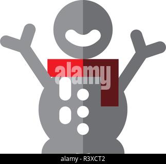Snowman Icon Winter Template Vector Stock Vector