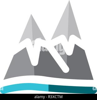 Mountain Snow Icon Winter Template Vector Stock Vector