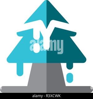 Tree Snow Icon Winter Template Vector Stock Vector