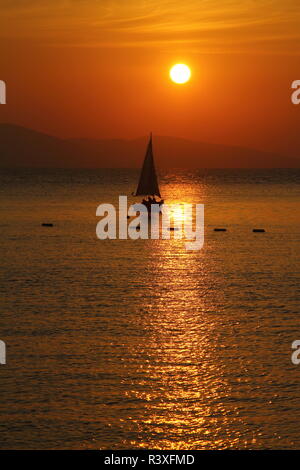 A small seaside town Turgutreis and spectacular sunset Stock Photo - Alamy