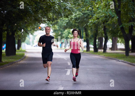 couple jogging Stock Photo