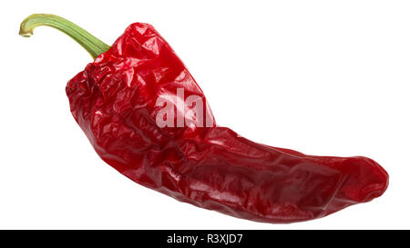 Dried Aleppo pepper, whole pod, top view Stock Photo