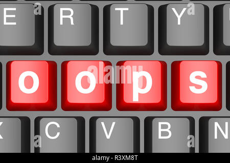 Oops button on modern computer keyboard Stock Photo