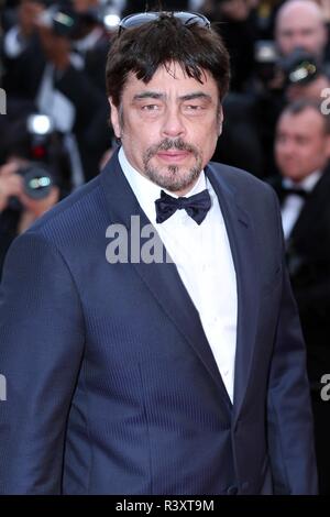 CANNES, FRANCE – MAY 15, 2018: Benicio Del Toro walks the 'Solo: A Star Wars Story ' red carpet at the 71st Festival de Cannes (Photo Mickael Chavet) Stock Photo