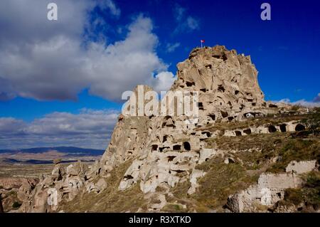 Uchisar Castle, Cappadocia, Turkey Stock Photo