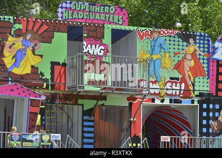 Fun House, Carnival, Emmett Cherry Festival, Emmett, Idaho, USA Stock Photo