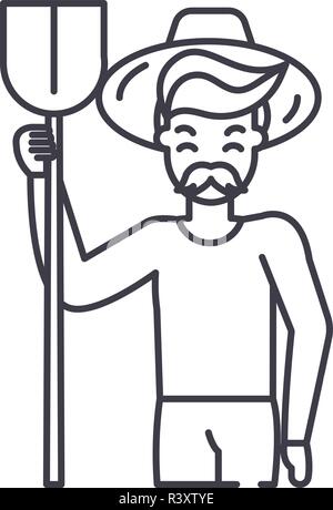 Agronomist line icon concept. Agronomist vector linear illustration, symbol, sign Stock Vector