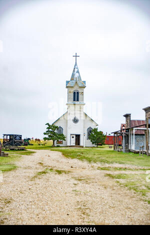 A church in 1880 Town in Souht Dakota, movie set for Dances With Wolves. Stock Photo