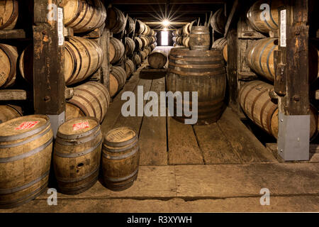 Barrel room warehouse, Buffalo Trace Distillery, Frankfort, Kentucky (Editorial Use Only) Stock Photo