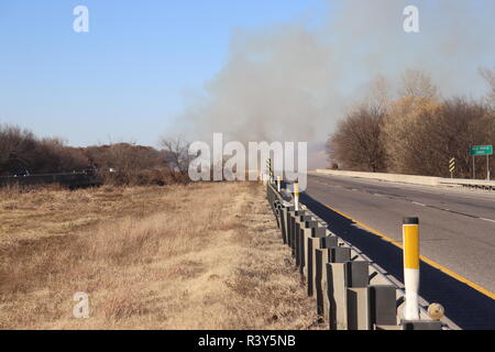 Grass fire buy turner Falls Oklahoma Stock Photo - Alamy