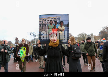 London, UK. 24th Nov, 2018. Environmental group Extinction Rebellion assemble in Parliament Square before attempting to block city streets. Penelope Barritt/Alamy Live News Stock Photo