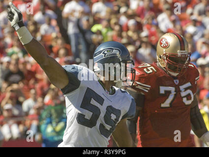 San Francisco 49ers QB Trent Dilfer catches his breath on the sidelines  during play against Baltimore Ravens at Monster Park in San Francisco on  October 7, 2007. The Ravens defeated the 49ers