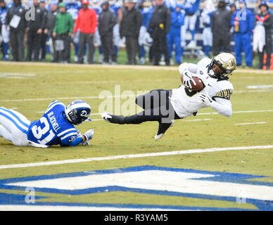 Durham, North Carolina, USA. 24th Nov, 2018. Wake Forest wide receiver GREG DORTCH (3) runs in the team's second touchdown of the game against the Duke Blue Devils on November 24, 2018 at Wallace Wade Stadium in Durham, NC. Credit: Ed Clemente/ZUMA Wire/Alamy Live News Stock Photo