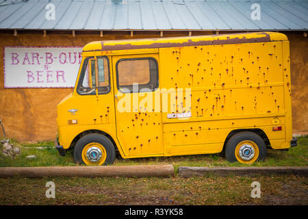 Old van in Marfa, Texas Stock Photo