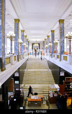 MOSCOW, RUSSIA - November 21, 2018: The public hall of the Russian State Library Stock Photo