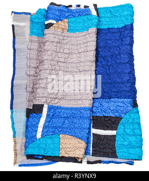 patchwork scarf with geometric pattern Stock Photo