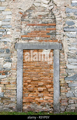 Bricked Up Door Stock Photo