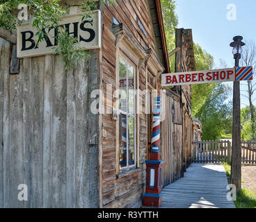 Usa, Montana, Nevada City. Living Museum, Barber Shop Stock Photo