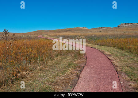 USA, Nebraska, Harrison, Agate Fossil Beds National Monument, Daemonelix Trail Stock Photo