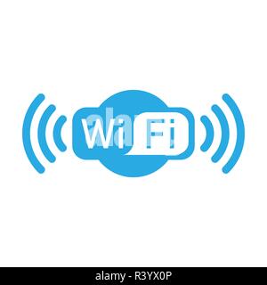 Vector illustration, flat design. wifi logo icon Stock Vector