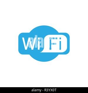 Vector illustration, flat design. wifi logo icon Stock Vector