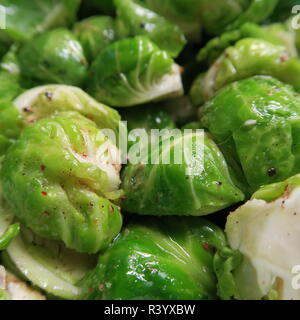 with spices marinated Brussels sprouts Stock Photo