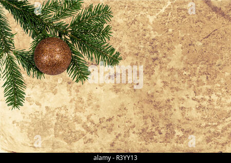 Christmas Decoration Over Old Leather Background Stock Photo