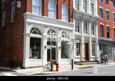 Storefronts, Old City, Philadelphia, Pennsylvania, Usa. Stock Photo