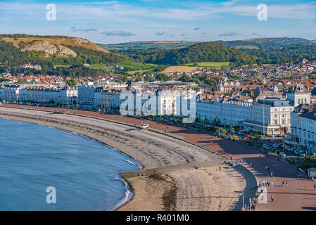 View of Llandudno seaside town and beach in North Wales Stock Photo