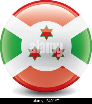 Burundi flag, vector illustration on a white background Stock Vector