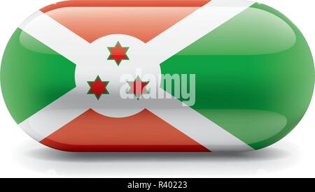 Burundi flag, vector illustration on a white background Stock Vector