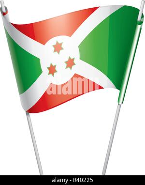 Burundi flag, vector illustration on a white background Stock Vector