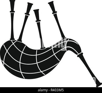 Musical bagpipes icon. Simple illustration of musical bagpipes vector icon for web design isolated on white background Stock Vector
