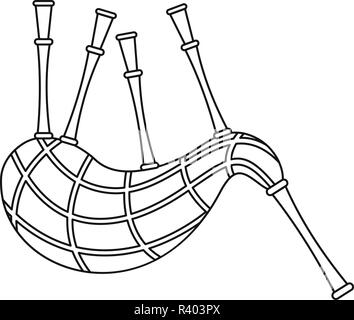 Musical bagpipes icon. Outline illustration of musical bagpipes vector icon for web design isolated on white background Stock Vector