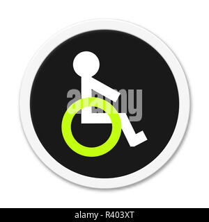 button round wheelchair symbol Stock Photo
