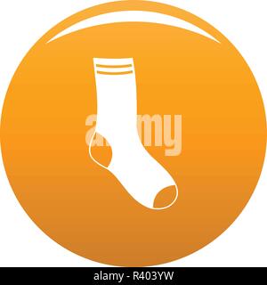 Sock icon. Simple illustration of sock vector icon for any design orange Stock Vector