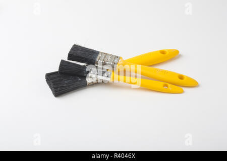 Used paint brushes Stock Photo