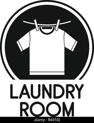 Laundry clothes room logo. Simple illustration of laundry clothes room vector logo for web design isolated on white background Stock Vector