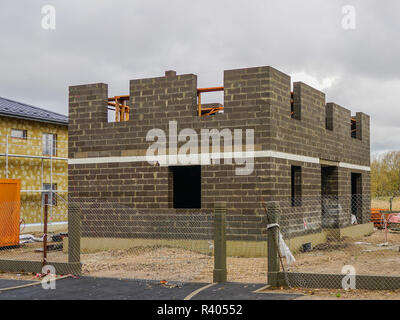 Modern new single family two store home under construction Stock Photo