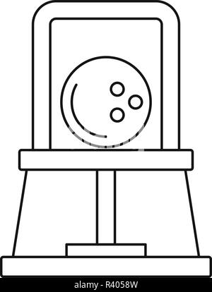 Bowling ball icon. Outline bowling ball vector icon for web design isolated on white background Stock Vector
