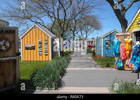 Hyannis Harbor Artist Shanties, HyArts District, Hyannis, Cape Cod, Massachusetts, Usa. Stock Photo