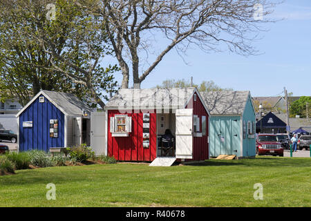 Hyannis Harbor Artist Shanties, HyArts District, Hyannis, Cape Cod, Massachusetts, Usa. Stock Photo