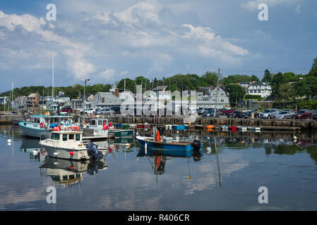 USA, Massachusetts, Cape Ann, Rockport, Rockport Harbor, boats Stock Photo