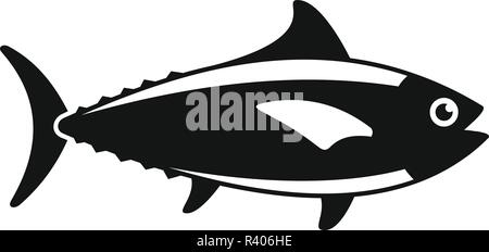 Tuna fish icon. Simple illustration of tuna fish vector icon for web design isolated on white background Stock Vector
