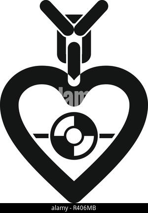 Gemstone heart icon. Simple illustration of gemstone heart vector icon for web design isolated on white background Stock Vector