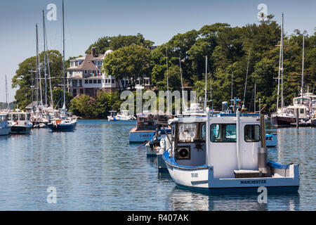 USA, Massachusetts, Manchester By The Sea, town harbor Stock Photo