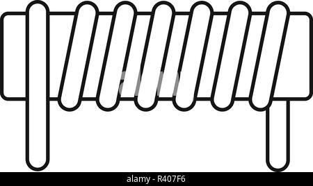 Induction spring coil icon. Outline induction spring coil vector icon for web design isolated on white background Stock Vector