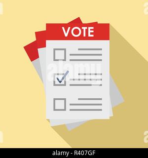 Election paper icon. Flat illustration of election paper vector icon for web design Stock Vector