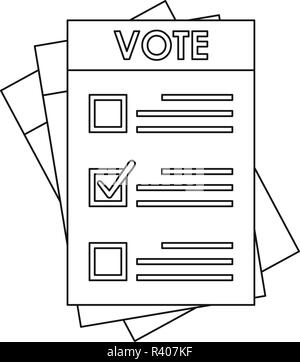 Election paper icon. Outline election paper vector icon for web design isolated on white background Stock Vector