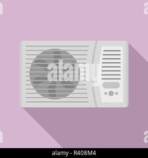 Outdoor air conditioner fan icon. Flat illustration of outdoor air conditioner fan vector icon for web design Stock Vector